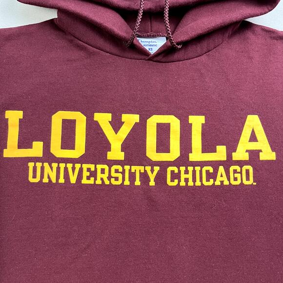 Loyola University Chicago Hoodie Sweatshirt Adult XS Maroon Champion Ramblers - Picture 3 of 10